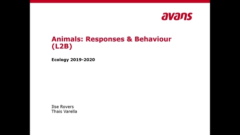 Thumbnail for Ecology Lecture 2B-1 Animal response and behaviour - RESPONSE TO ENVIRONMENT