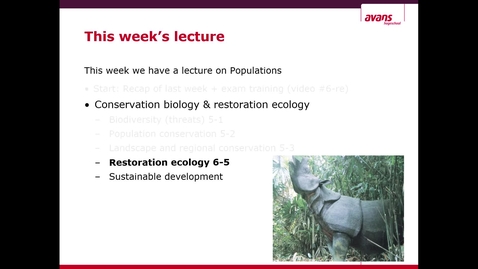 Thumbnail for Ecology Lecture 6 conservation&amp;restoration: restoration ecology