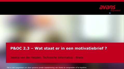 Thumbnail for P&amp;OC2.3 - Wat staat er in een motivatiebrief ?
