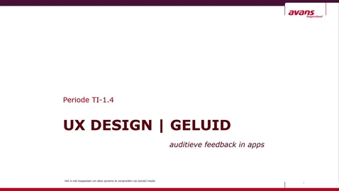 Thumbnail for TI-1.4  UXD Auditieve feedback