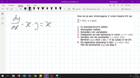 Thumbnail for V10 - 1e orde lineaire DV zonder constante coëfficiënten stappenplan VB1