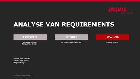 Thumbnail for Analyse van Requirements