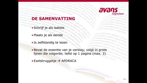 Thumbnail for Een goede samenvatting van je verslag Avans ADGO 2022