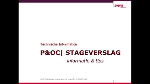 Thumbnail for TI Breda - P&amp;OC - stageverslag - informatie &amp; tips