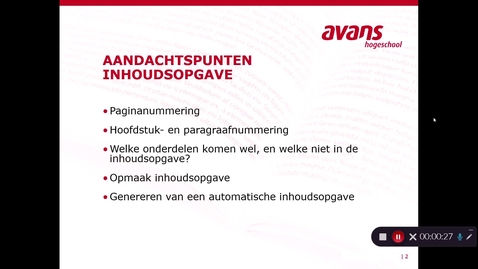 Thumbnail for Aandachtspunten inhoudsopgave zakelijk verslag Avans ABI 2020