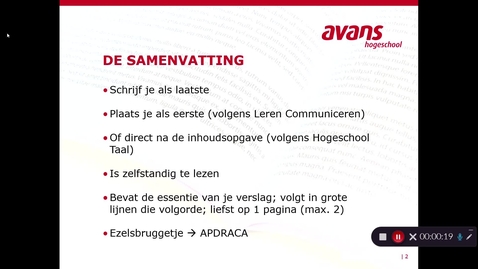 Thumbnail for Een goede samenvatting van je verslag Avans ABI 2020