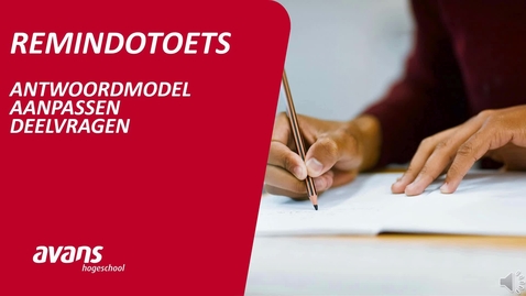 Thumbnail for RemindoToets: antwoordmodel aanpassen deelvragen