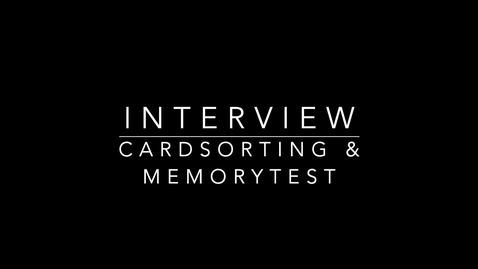Thumbnail for Interview Cardsorting en Memorytest Martin