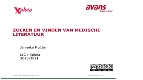 Thumbnail for Zoeken en vinden van medische literatuur (online college)