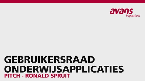 Thumbnail for Pitch Gebruikersraad Onderwijsapplicaties - Ronald Spruit