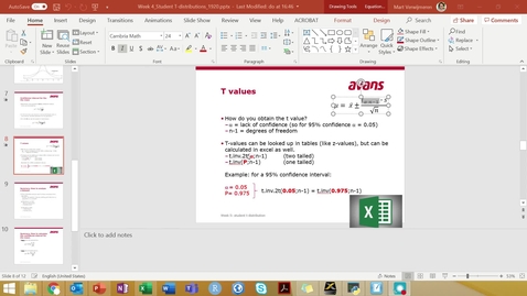 Thumbnail for Statistics wk 4 - exercise 1a - T-distribution