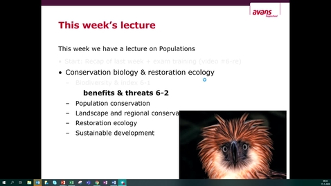 Thumbnail for Ecology lecture 6 conservation&amp;restoration: benefits and threats to biodiversity