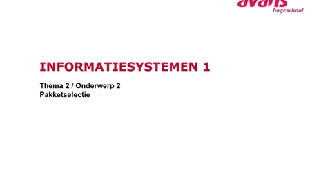 Thumbnail for Thema 2.2 pakketselectie