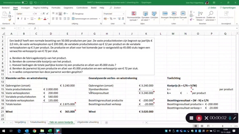 Thumbnail for Fabricagekostprijs en commerciële kostprijs