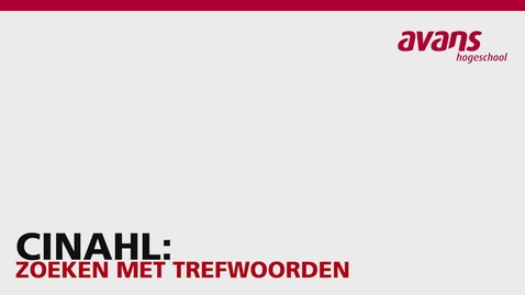 Thumbnail for CINAHL: Zoeken met Trefwoorden