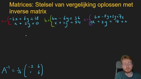 Thumbnail for Wiskunde 4 - Stelsel van Vergelijkingen Oplossen met Inverse Matrix