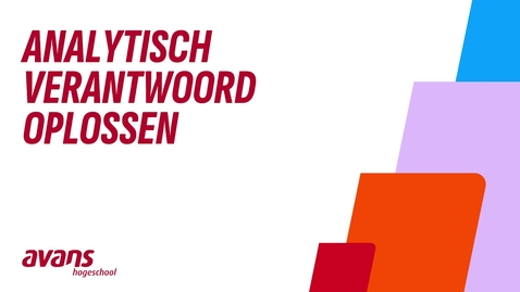 Thumbnail for Analytisch verantwoord oplossen