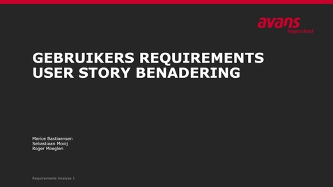 Thumbnail for 2 Requirments - User story benadering