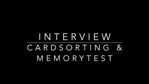 Thumbnail for Interview Cardsorting en Memorytest Joost