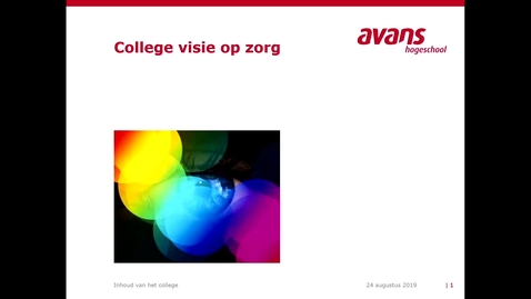 Thumbnail for College visie op zorg