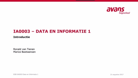 Thumbnail for Data en Informatie 1 - Inleiding