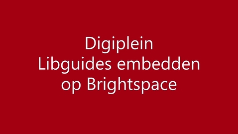 Thumbnail for Digiplein - Libguides embedden op Brightspace