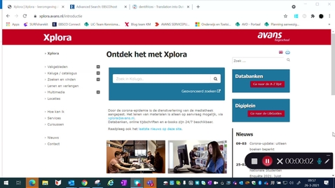 Thumbnail for Voorbeeld zoekactie in databank CINAHL voor een CAT (mondhygiëne)