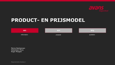 Thumbnail for RFI product en prijsmodel