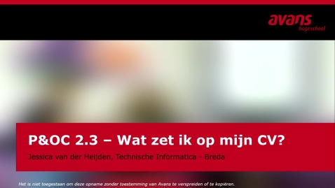 Thumbnail for P&amp;OC2.3 Wat zet ik op mijn CV?
