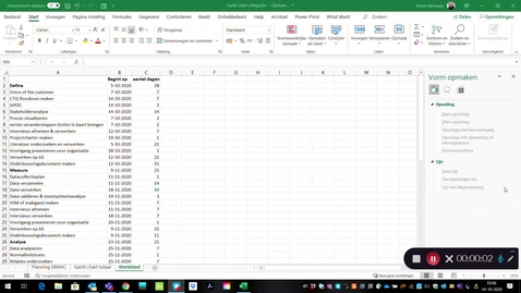 Thumbnail for Maken Gantt chart in Excel
