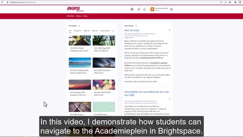 Thumbnail for Hoe navigeer je als student naar het Academieplein in Brightspace