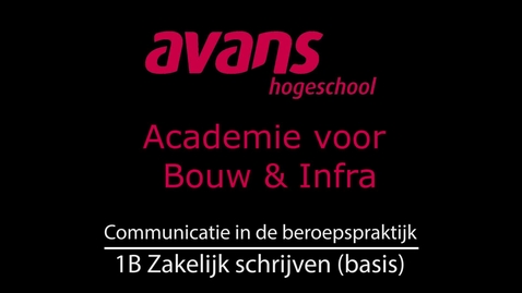 Thumbnail for Communicatie 1B - Zakelijk schrijven in de beroepspraktijk