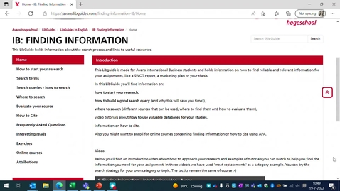 Thumbnail for Introduction LG Finding information IB