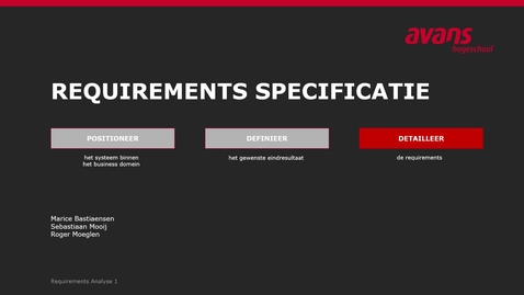 Thumbnail for Specificatie van Requirements