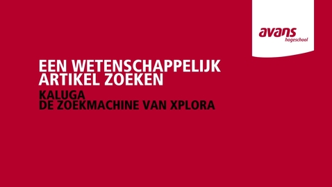 Thumbnail for Een wetenschappelijk artikel zoeken met Kaluga