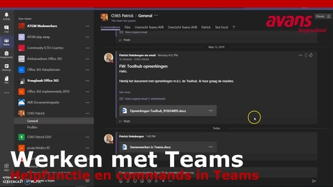 Thumbnail for Teams helpfunctie en commands