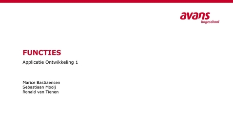 Thumbnail for Applicatie Ontwikkeling 1 Functies