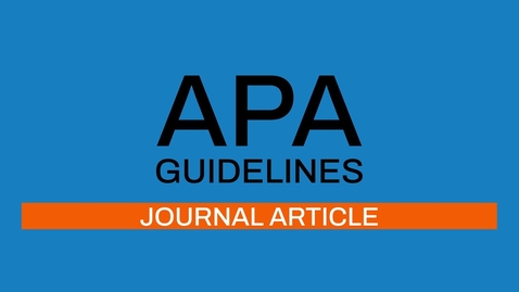 Thumbnail for 5/7 APA guidelines 7th edition: Journal Article