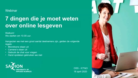 Thumbnail for ICT&amp;O webinar: 7 dingen die je moet weten over online lesgeven